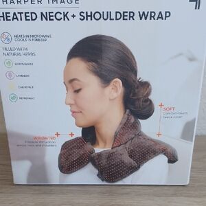 Sharper Image Brown Heated Neck and Shoulder Wrap